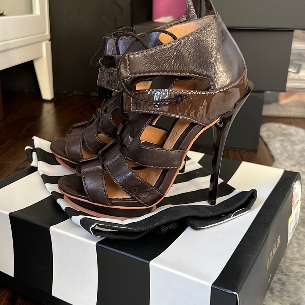 L.A.M.B brown booties size 6. Worn once